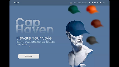Caaap shop animation cap design mood board ui