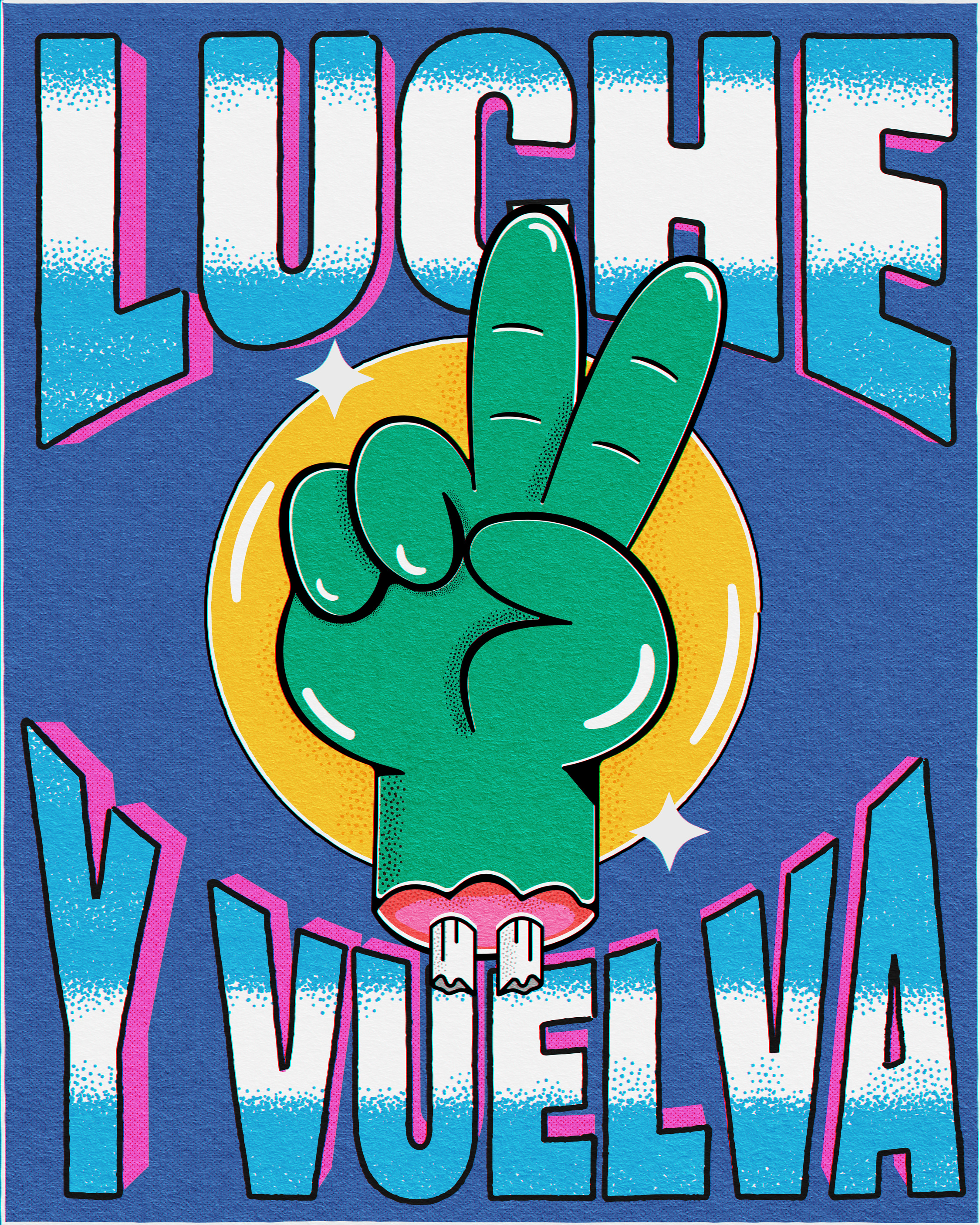 Luche y vuelva graphic design illustration