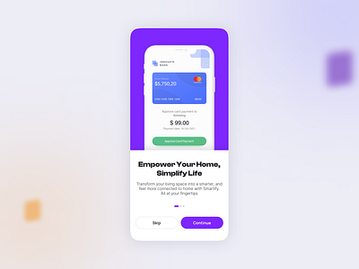 Smart Home App - Onboarding Screen app ui design design figma design home app ui kit mobile design money onboarding screen smart home app ui design uiux ux design website design