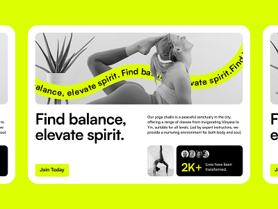 Exploration for a Yoga Studio Banner app app design branding design hero landing page squiggle studio ui uiux ux uxui website yoga