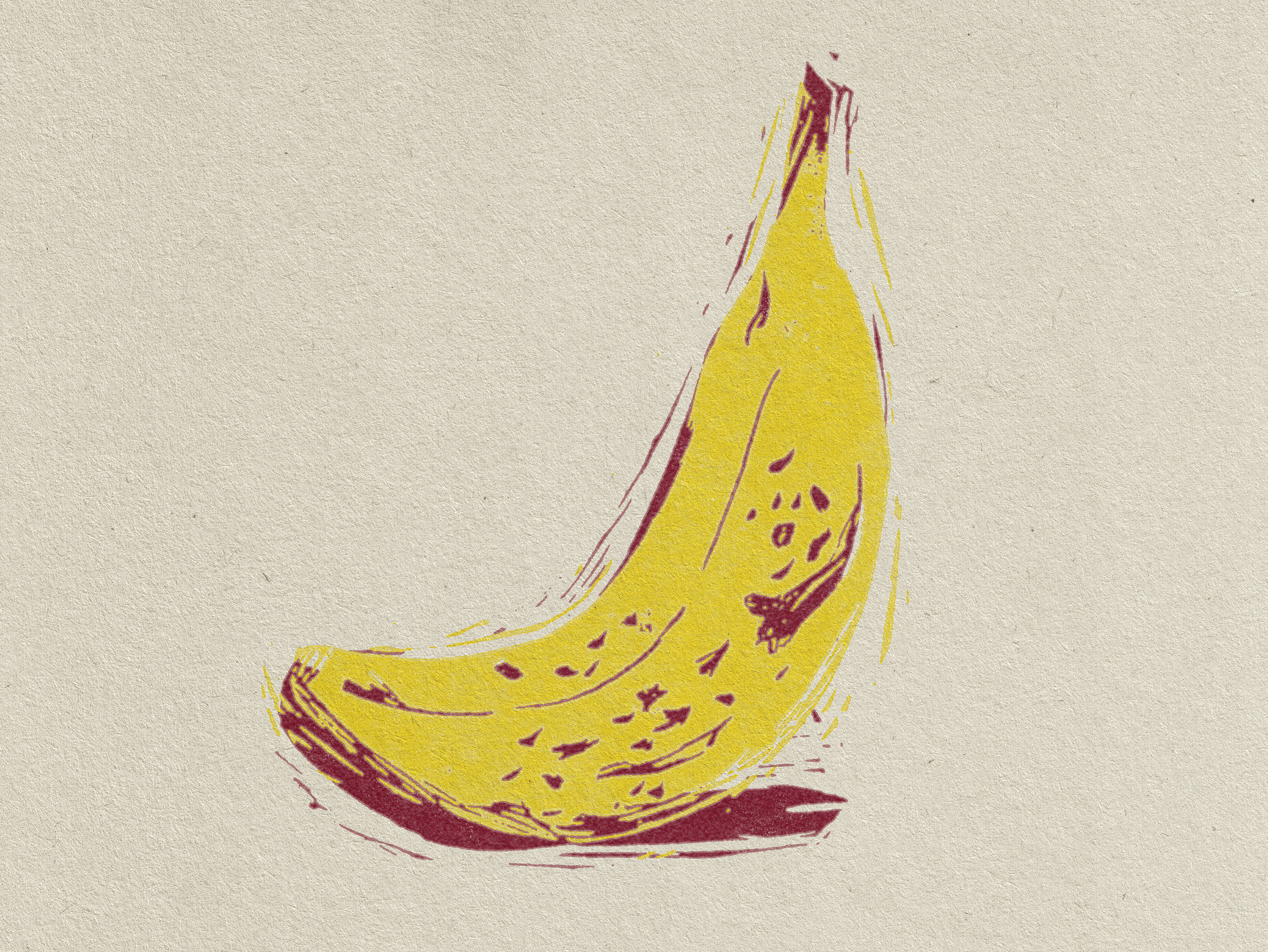 4/32 - popular Banana colorful - 2022 - Linoleum printing multicolored - Series