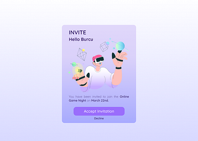 Daily UI Challenge #78 ; Invitation Design 3d animation app branding dailyui design figma graphic design illustration invite logo motion graphics product ui ux wep