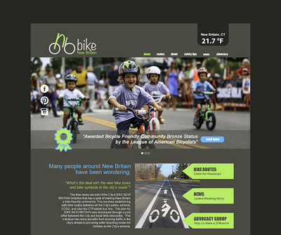 Bike New Britain #2014 bike events green new britain sport ui web development website website design