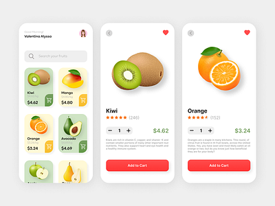 Fruits-App Design! app fruits app ui ui design ui designer ui ux user experience design user interface design