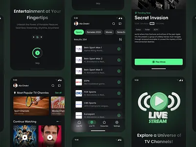 IPTV App clean dailyui futurism illustration minimal mobile streaming ui