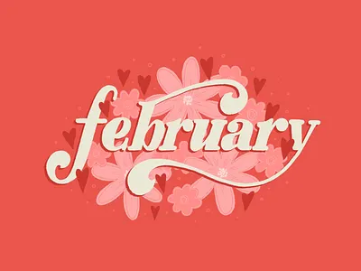 February Floral Lettering art licensing design digital illustration digital lettering drawing graphic design handlettering illustration leap day 2024 leap year leap year 2024 lettering procreate illustration surface pattern design type typography