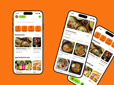 Food Delivery App branding case concept design food food delivery app herosection illustration mobile app mobile design typography ui ux web design