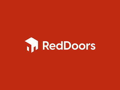 Logo for RedDoors clean doors geometric logo logotype minimalist red simple