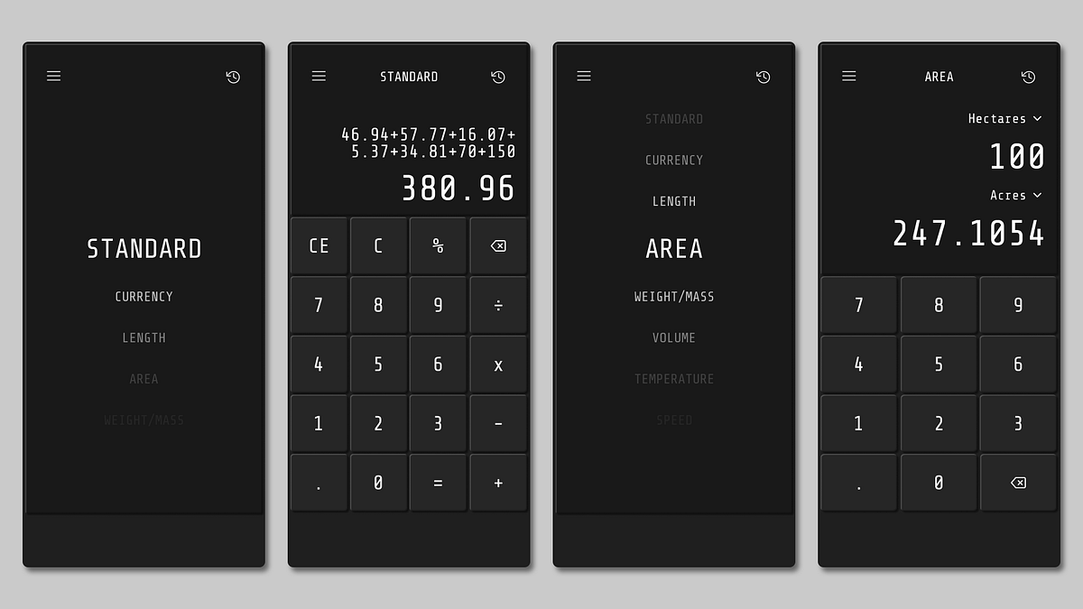 Calculator UI Design by Charles Corpuz on Dribbble