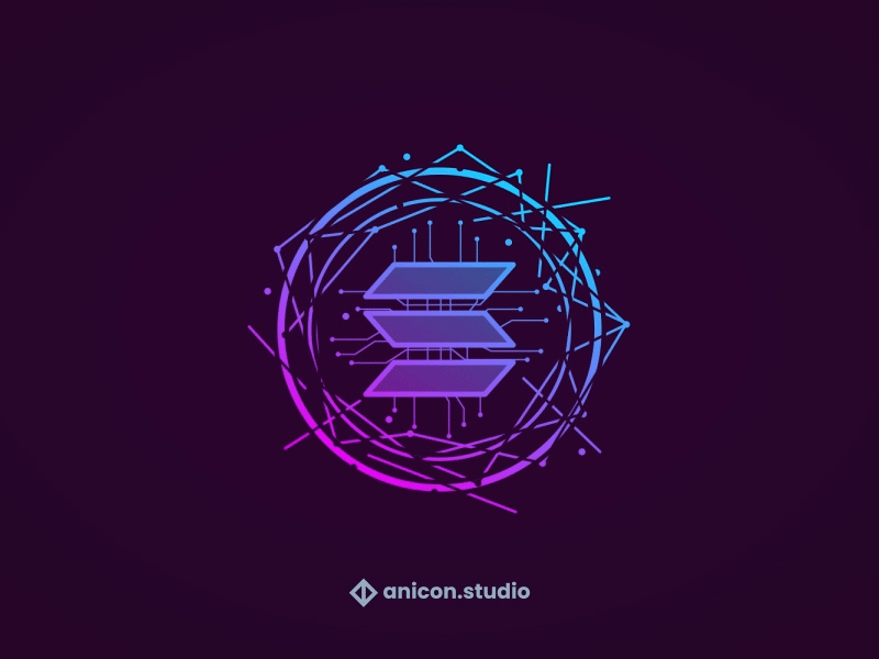 Animated Crypto Lottie icon - Solana anicon animated logo bitcoin business crypto currency design graphic design icon illustration json lottie motion graphics sol solana ui