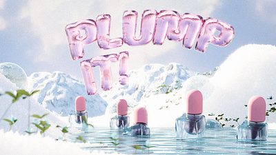 PLUMP IT 3d 3ddesign advertising animation blender blender3d branding cosmetics illustration lip lipplumper logo motion graphics