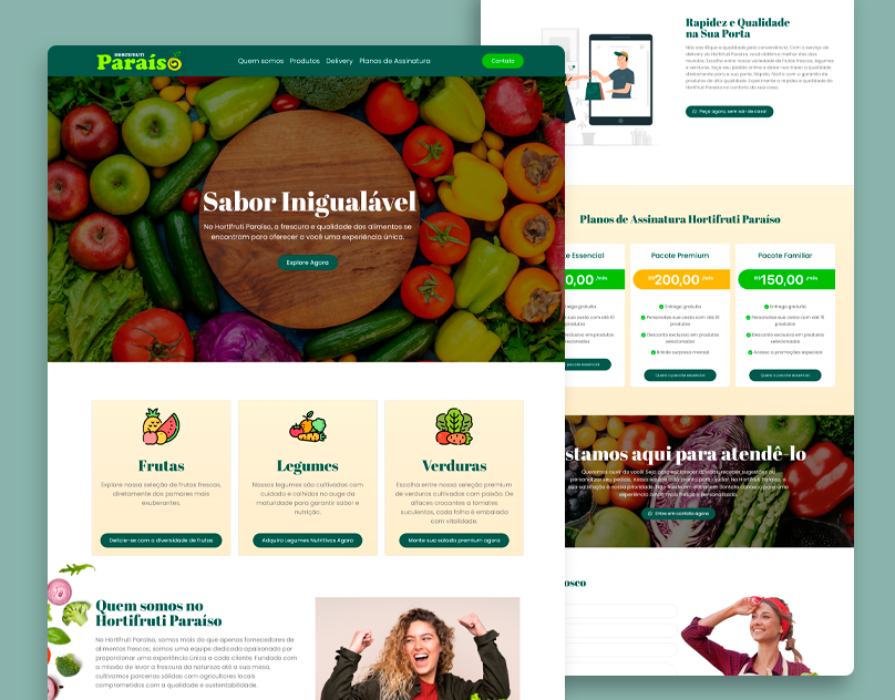 Hortifruti Landing Page ui web design website
