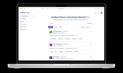 Job Application Dashboard - Jobs Page dashboard product design ui user experience design ux visual design web app webdesign