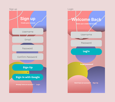 Sign up app design graphic design ui ux vector