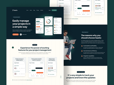 SaaS Website Landing Page business figma project management saas saas landing page startup taksim ui design uiux web design
