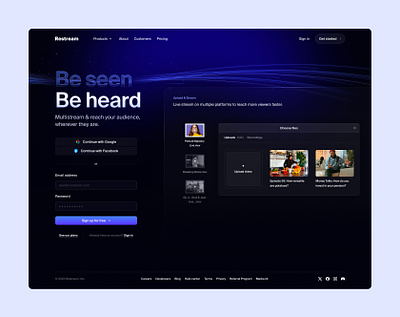 Be seen. Be heard design homepage marketing site ui user interface ux web design website design