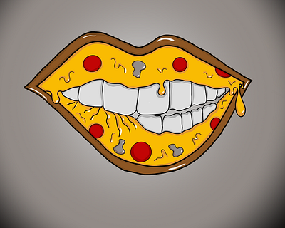 Pizza Boca-do design illustration logo vector