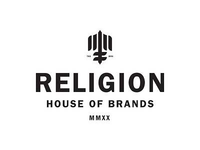 Religion - House of Brands logo black and white cannabis house of brands identity logo religion