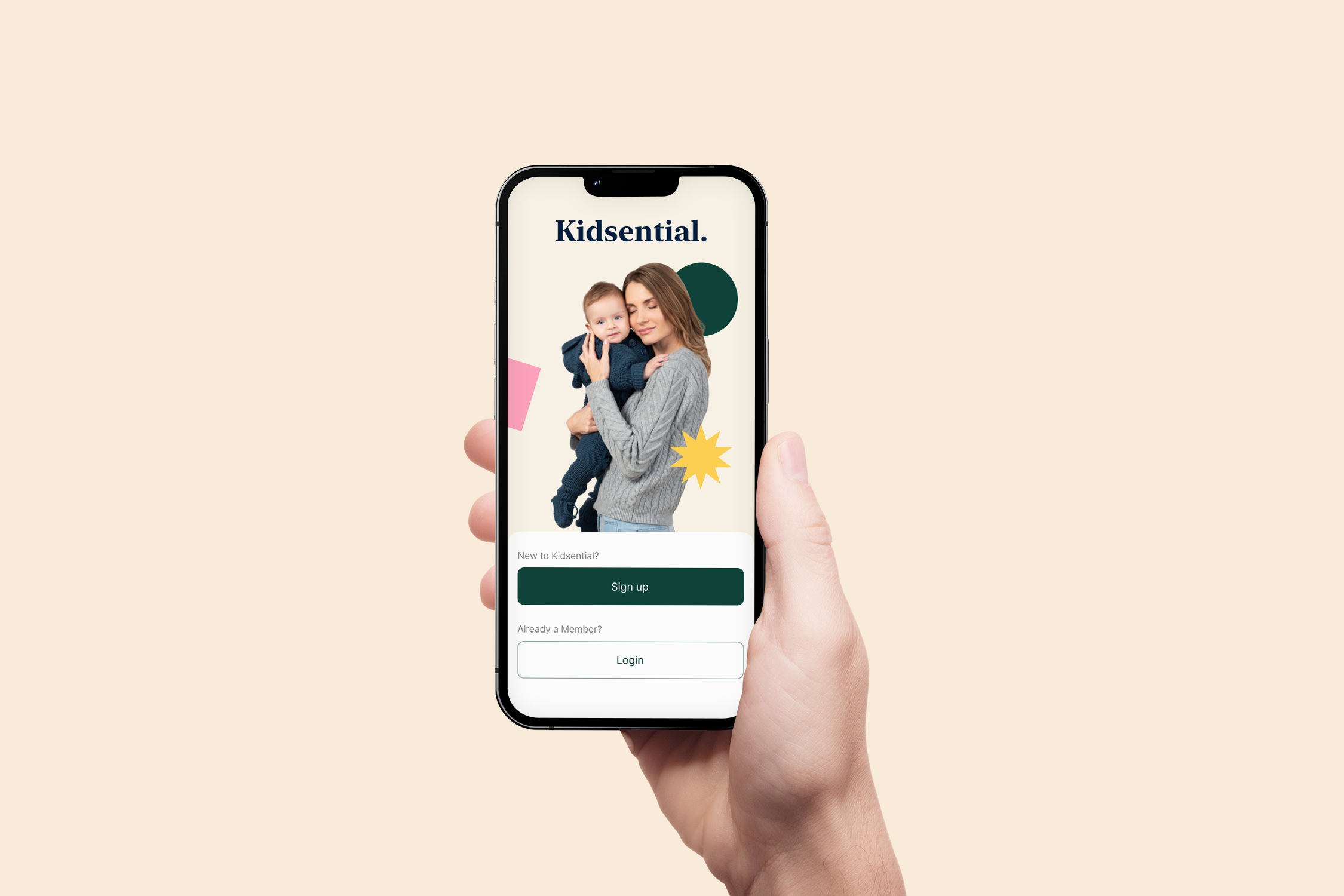 Kidsential. Nanny Booking App animation app branding children kid logo motion graphics nanny onboarding parents ui