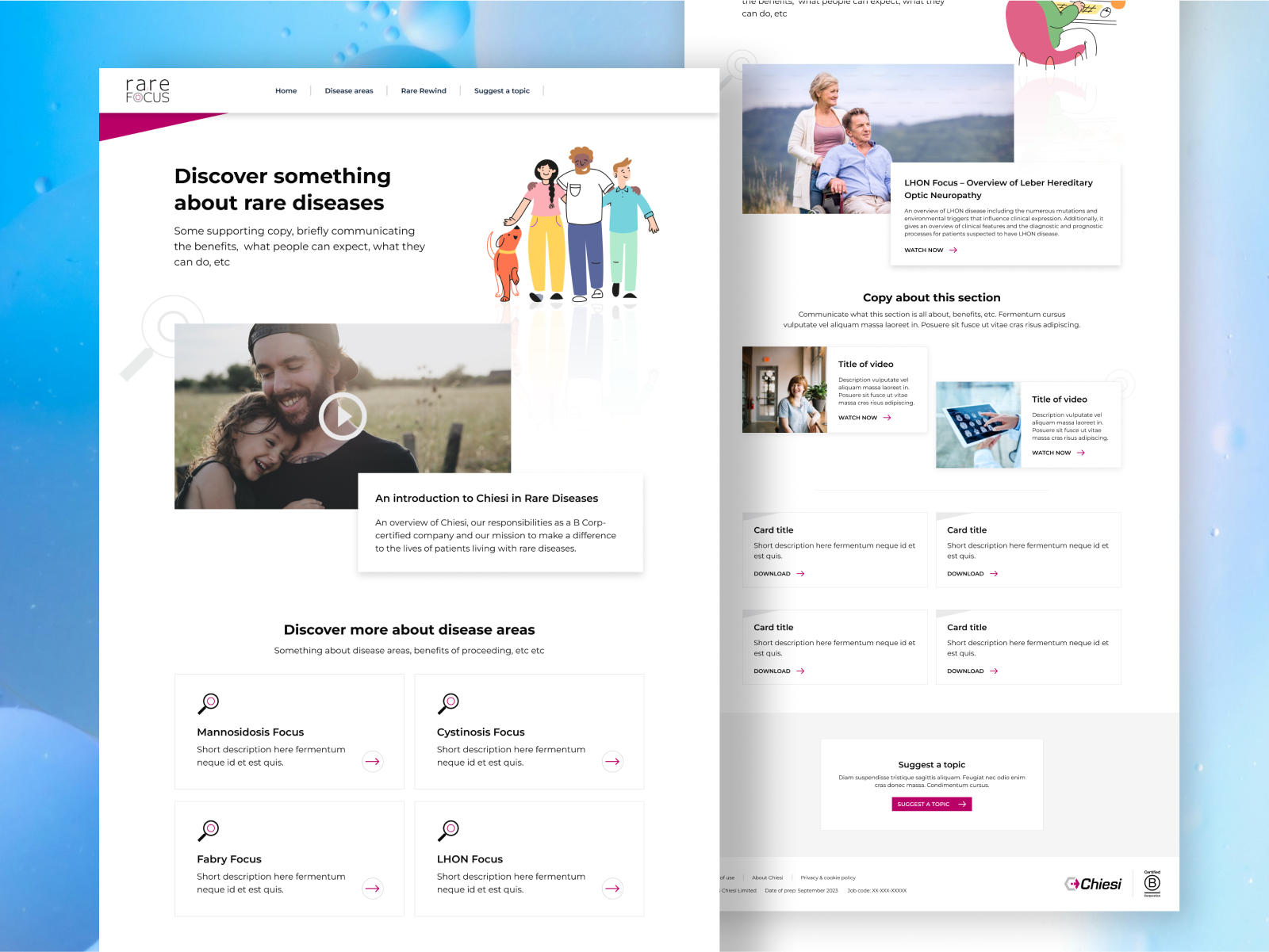 Rare Focus website concept branding hcp healthcare ui ux web design
