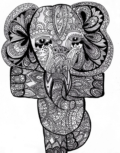 Elephant doing yoga 2d art flat illustration illustration pattern