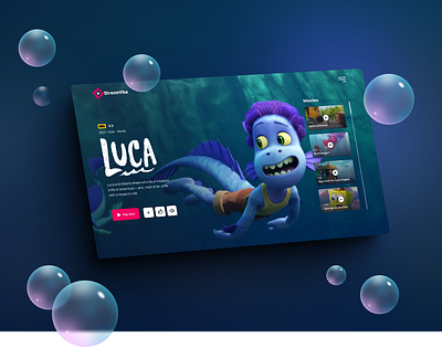 Part of the movie website animation branding carton graphic design logo luca movie website ui ui ux