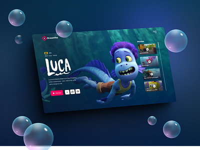 Part of the movie website animation branding carton graphic design logo luca movie website ui ui ux