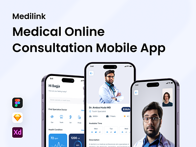 Medilink - Medical Online Consultation Mobile App consulting doctor consulting health healthcare medical medical consulting mobile app mobile design online consulting ui ui design ux ux design