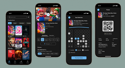 CinemaConnect- Movie theatre ticketing app design movie theatre product design ticketing app ui ux