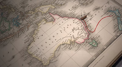Historical Map: Captain Cook's Voyage in 1770 (Australia) ae after effects animation cartography geolayers geolayers3 map maps navigation map