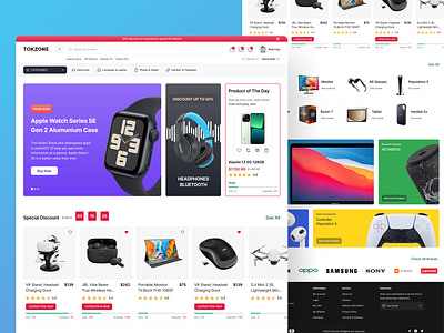 Tokzone - Electronic E-commerce Website e commerce ecommerce electronic mega shop shop ui ux website design
