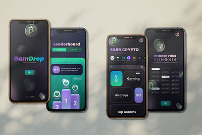 GamDrop Airdrop - UI/UX User Flow airdrop bitcoin community crypto cryptocurrency dao gaming marketplace neon color nft stock market ui ux web3