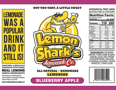 Lemon Shark Product Label brand identity branding design illustration label packaging