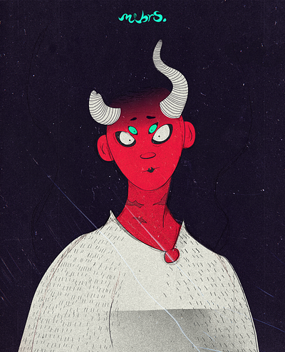 demon gurl da goga brazilian demon devil evil girl gurl horn horns illustration red redgirl