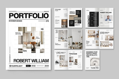 Portfolio Magazine Template bi bifold brochure business catalog catalogue client design fold layout magazine modern photography portfolio product template