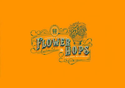 Breweing Company - Flower Hops branding lettering logo