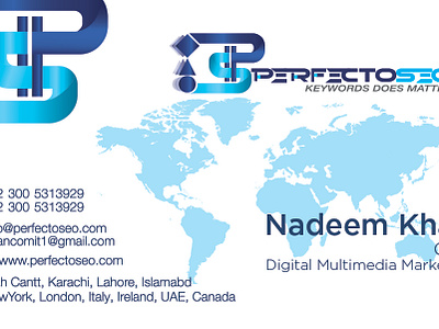 Perfecto SEO Nadeem Khan Visiting Card