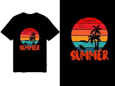 Summer T shirt Design With Black branding design graphic graphic design illustration logo summer t shirt t shirt design typography ui ux vector