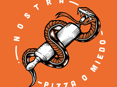 Symbol Illustration - Nostra Pizza branding graphic design illustration logo sign snake tattoo