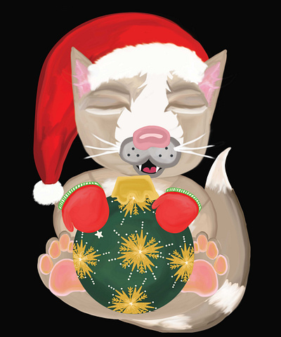 Christmas Kitty 2d adobe illustrator apparel art cat christmas digital drawing flat illustration graphic design illustration illustration art kitty shirt design t shirt design vector