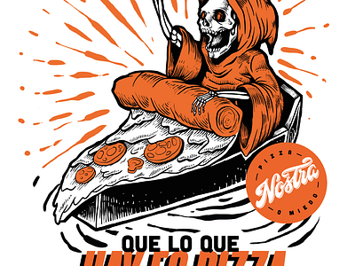 Skull Illustration - Nostra Pizza design graphic design illustration lettering