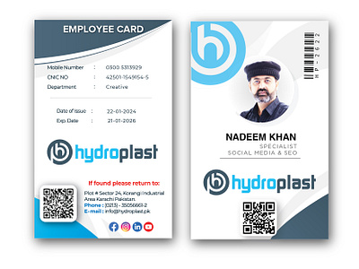 Hydroplast JOB ID Card. hydroplast job card