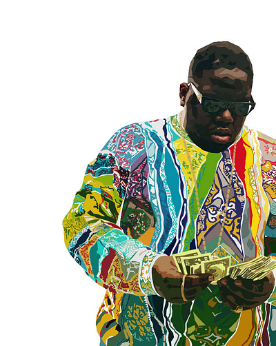 Notorious B.I.G. Low Poly Illustration hip hop illustration low poly