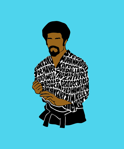 Black Kung Fu Heroes Illustration hip hop illustration minimalist typography