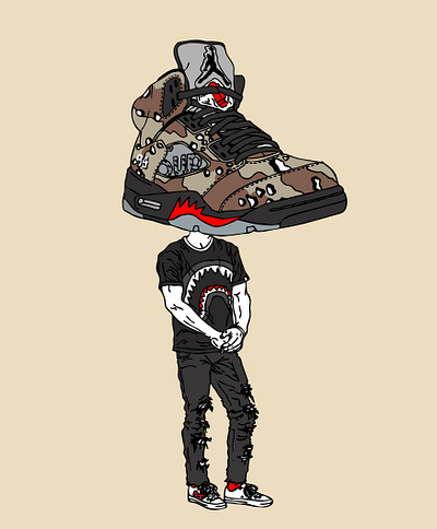 Supreme Sneakerhead Illustration fashion hip hop illustration sneakers