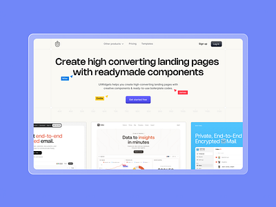 Landing page hero section design animation button coding dailydesign design designoftheday herosection interaction nocode saas ui ux