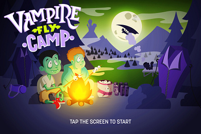 Vampire Fly Camp - Mobile Game Illustration app digital graphic design illustration mobile game vector