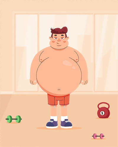 Jack the Jumper 2d after effects animation fat gym jumping jumping jack loop loose weight weight loss