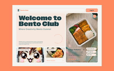 Bento Club : Hero section bento graphic design landing page web design website