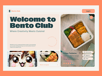 Bento Club : Hero section bento graphic design landing page web design website